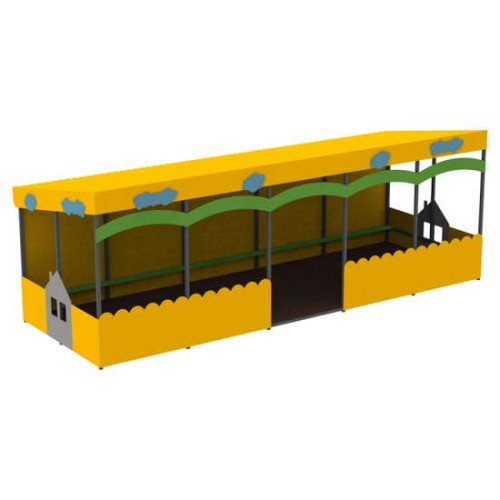 Дитяча альтанка Long Beach довжиною 7,5 м з лавками і підлогою в садочок