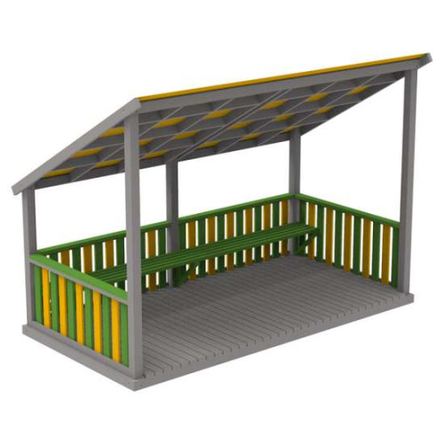 Дитячий навіс для садочків VMNA002 з лавками і підлогою