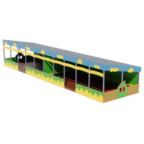 Великий подвійний дитячий тіньовий навіс з лавками в дитячий садок