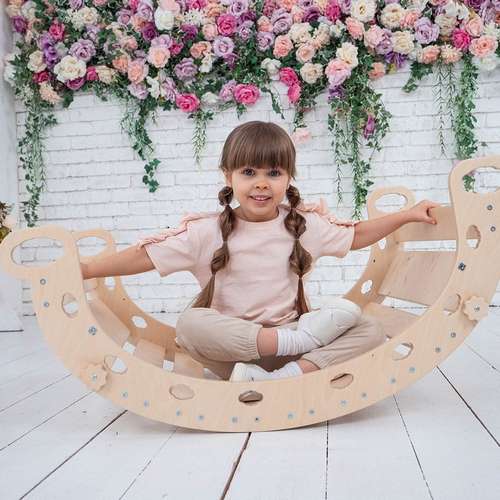 Качели балансир монтессори детская с подушкой