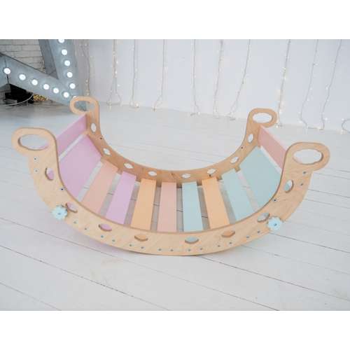 Монтессори качели детские Балансир цветной с подушкой