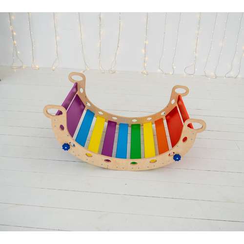 Монтессори качели детские Балансир с подушкой цветной