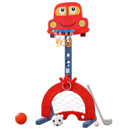 Дитячий спортивний комплекс з музичною колонкою 3в1 Taxi червоний