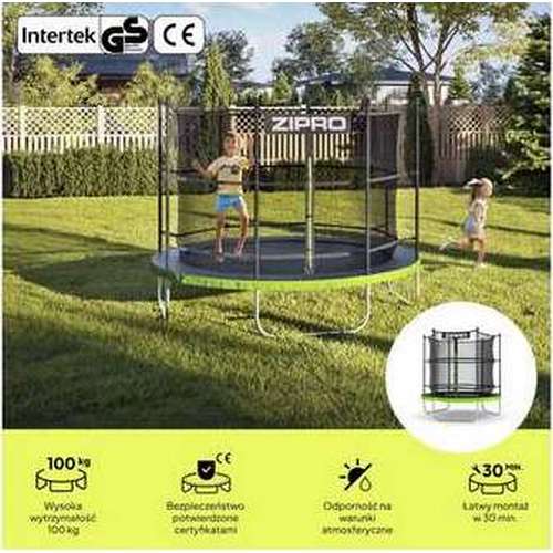 Батут Zipro Jump Pro 183 см черно-зеленый с внутренней сеткой ✅ хорошие характеристики Батут Zipro Jump Pro 183 см черно-зеленый с внутренней сеткой ✅ хорошие характеристики