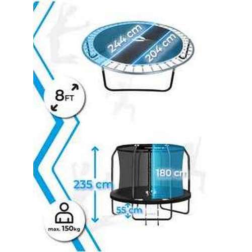 Батут THUNDER INSIDE ELITE 244 см с внутренней сеткой черный ✅ хорошие характеристики Батут THUNDER INSIDE ELITE 244 см с внутренней сеткой черный ✅ хорошие характеристики