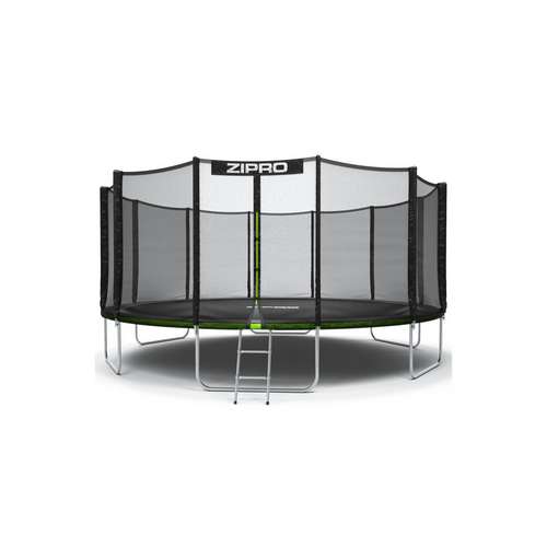 Батут большой 496 см Zipro Jump Pro черно-зеленый с наружной сеткой