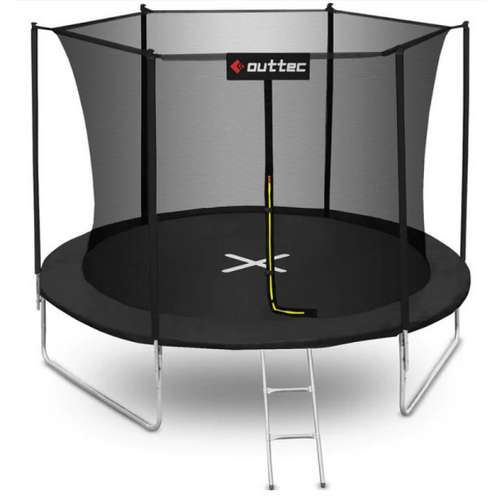 Батут 374 см чорний OUTTEC Inside Net з внутрішньою сіткою 