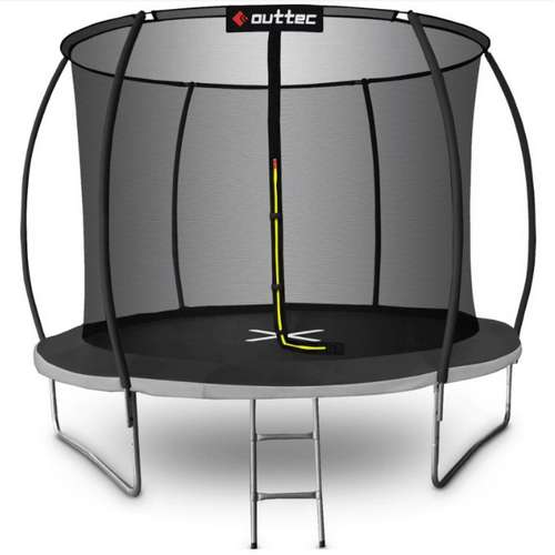 Батут 305 см чорно-сірий OUTTEC Pumpkin з внутрішньою сіткою