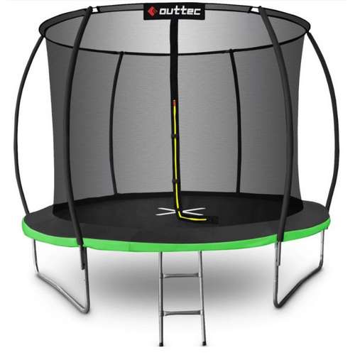 Батут OUTTEC Pumpkin с внутренней сеткой 252 см черно-зеленый