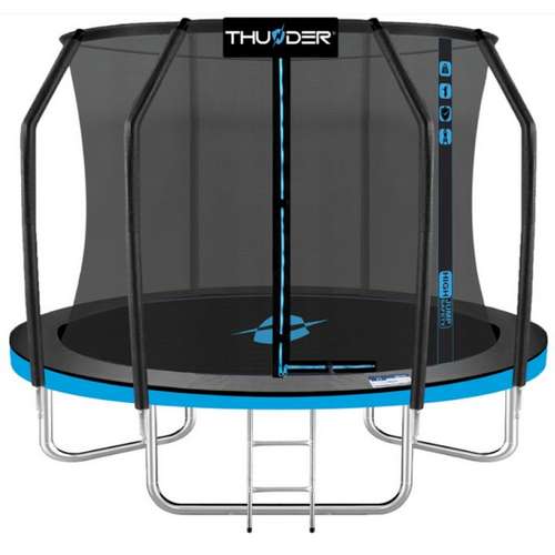 Батут THUNDER INSIDE ELITE 183 см с внутренней сеткой черно-голубой