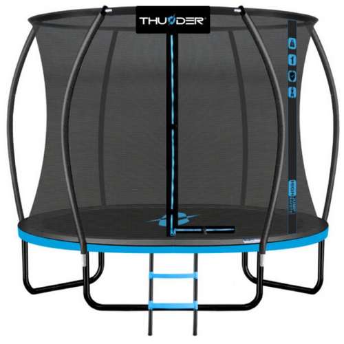 Батут THUNDER INSIDE ULTRA с внутренней сеткой 312 см черно-голубой