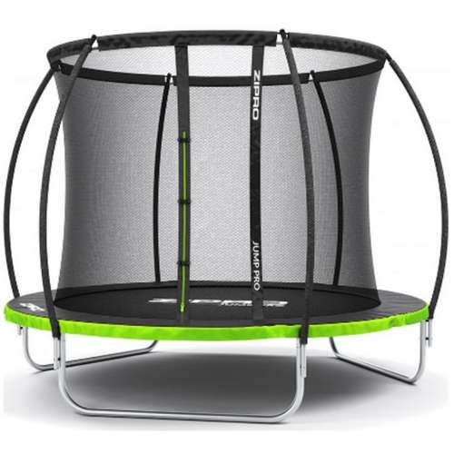 Батут 252 см (8фут.) Zipro Jump Pro Premium з внутрішньою сіткою чорно-зелений