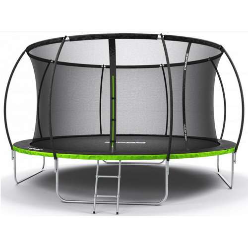 Батут Zipro Jump Pro Premium з внутрішньою сіткою 14 футів 435 см чорно-зелений