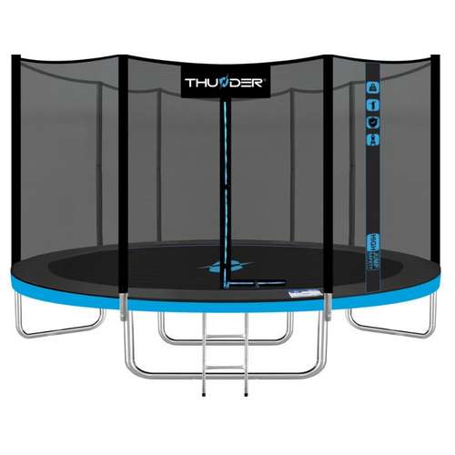 Батут 366 см черно-голубой THUNDER OUTSIDE PRO с наружной сеткой