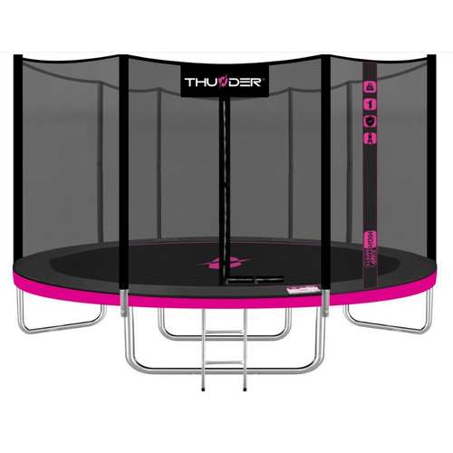 Батут 366 см черно розовый THUNDER OUTSIDE PRO с наружной сеткой