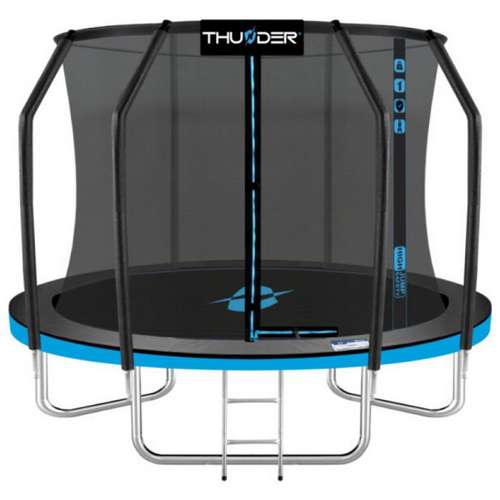 Батут 312 см THUNDER INSIDE ELITE с внутренней сеткой черно-голубой