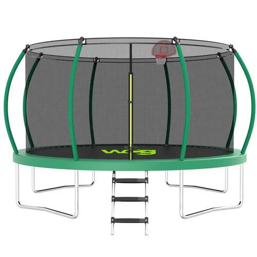 Батут с внутренней защитной сеткой WCG 374 см LED подсветкой и аксессуарами