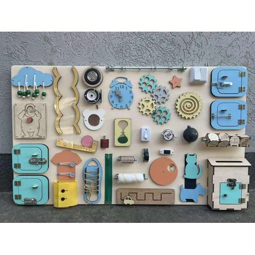 Бізіборд 100х60 см розвиваюча дошка для дітей