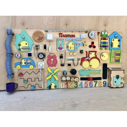 Бізіборд 120х60 см розвиваюча дошка для дітей