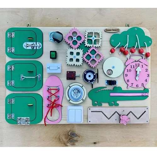 Бізіборд 60х40см розвиваюча дошка і пазл для дітей