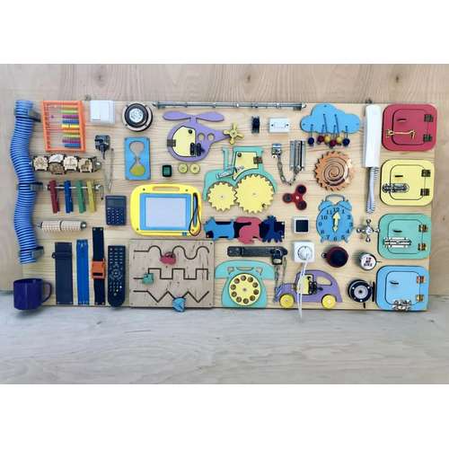 Розвиваюча дошка дитяча бізіборд 120х60см