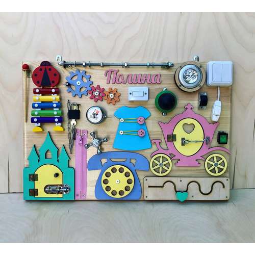 Бізіборд 60х40 см розвиваюча дошка для дітей