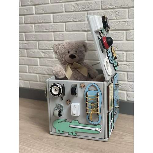 БізіКуб 30х30см бізі тумба для іграшок і дошка Монтесори