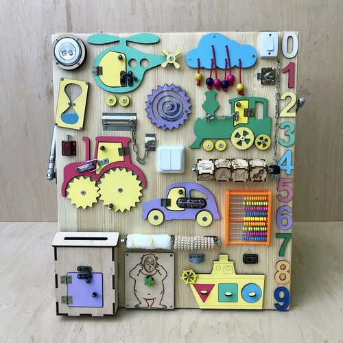 Бізіборд 70х60см розвиваюча дошка для дітей