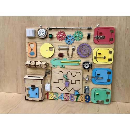 Розвиваючий бізіборд 70х60см дошка для дітей