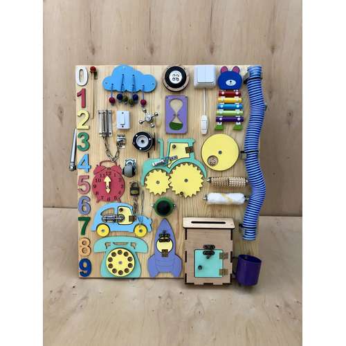 Бізіборд 70х60 см розвиваюча дошка для дітей