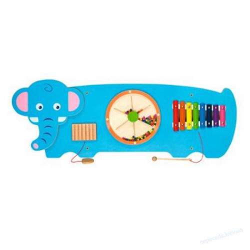 Дитячий бізіборд Слоник дерев'яний настінний розвиваючий ігровий центр