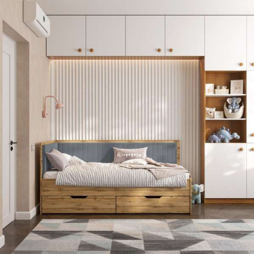 Односпальне ліжко Brooklyn сіре для підлітка купити за ціною 10 220 грн. Односпальне ліжко Brooklyn сіре для підлітка купити за ціною 10 220 грн.