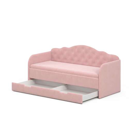 Кровать Melisa Rose детская с мягкой спинкой и выдвижным ящиком для девочки