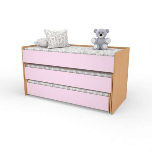 Детская кровать телескопическая на 3 яруса для сада 140х60 голубая ✅ хорошие характеристики Детская кровать телескопическая на 3 яруса для сада 140х60 голубая ✅ хорошие характеристики