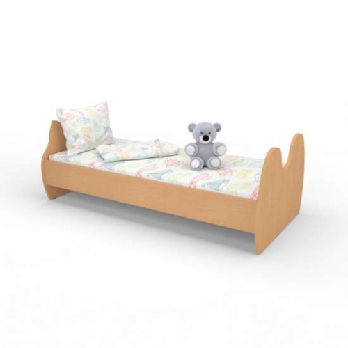 Детская кроватка одноярусная с фигурными быльцами в ​​форме котика для садика 140х65