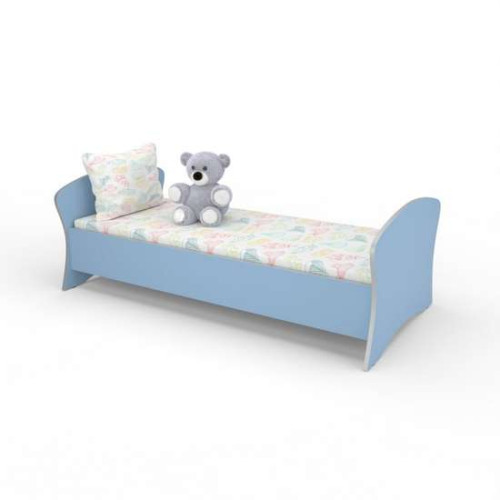 Детская кроватка одноярусная для садика 140х70 голубая