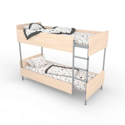 Детская кровать двухъярусная с лесенкой для садика 140х60