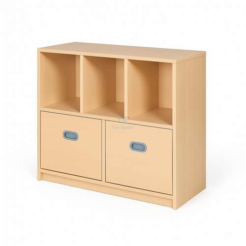 Шафа для навчальних матеріалів з відкритими полицями та розпашними дверцятами (102×80×45 см)