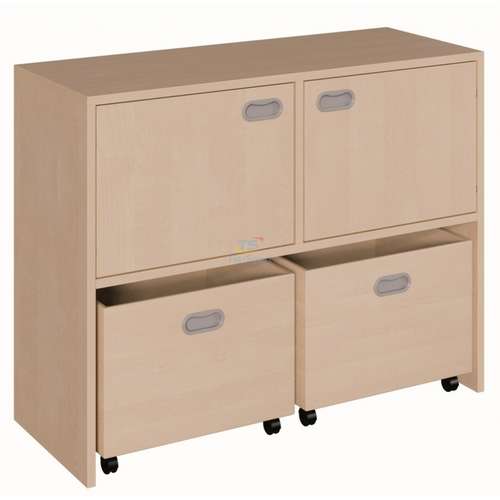 Шафа для навчальних матеріалів з висувними контейнерами на колесах (102×80×45 см)