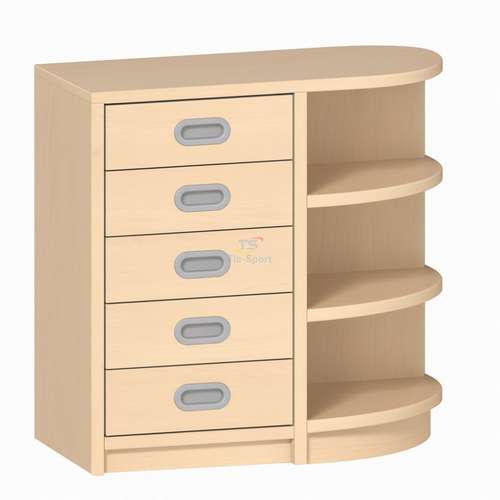 Шафа-комод з висувними ящиками та відкритими полицями (80×80×45 см)