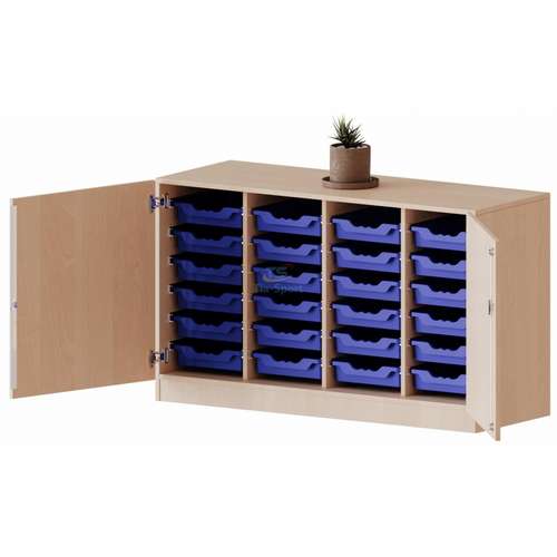 Тумба для обучающих материалов с пластиковыми контейнерами (138,7×80×45 см)