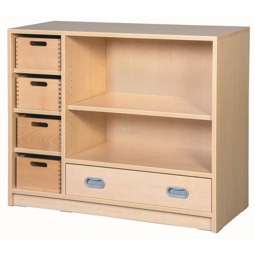 Тумба для обучающих материалов с фанерными контейнерами 102×80×45 см