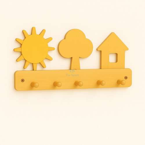Вешалка настенная с фигурными элементами (солнце, дерево, домик)