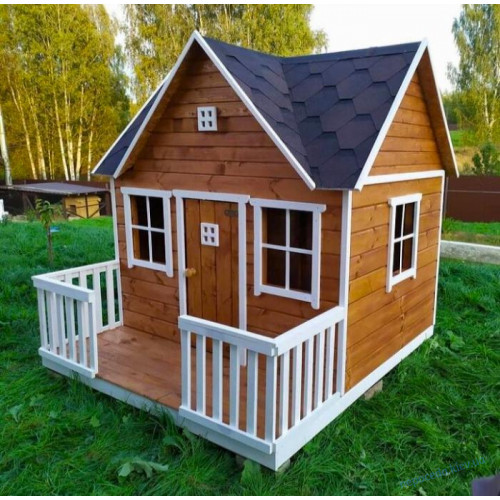 Детский домик из дерева уличный Браун Хил-1