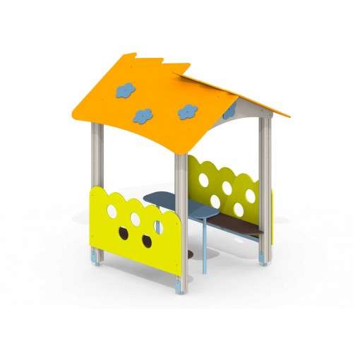 Дитячий вуличний ігровий будиночок Малюк P40 зі столиком і лавками Дитячий вуличний ігровий будиночок Малюк P40 зі столиком і лавками
