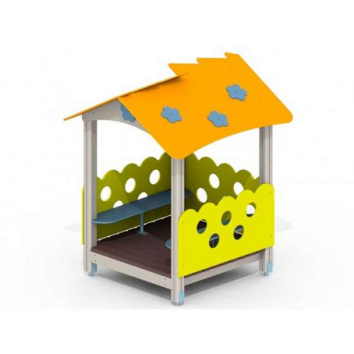 Дитячий ігровий будиночок Квіточка з лавками на майданчик Дитячий ігровий будиночок Квіточка з лавками на майданчик