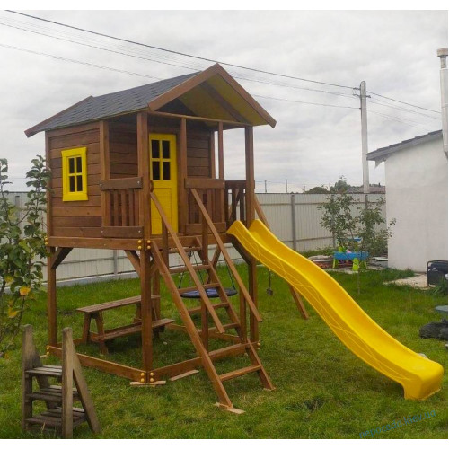 Будиночок дерев'яний з гіркою для дітей Дача Будиночок дерев'яний з гіркою для дітей Дача