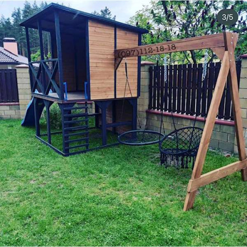Ігровий майданчик з будиночком для дітей Buch дерев'яний Ігровий майданчик з будиночком для дітей Buch дерев'яний
