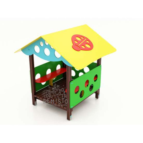 Детский игровой домик Божья коровка с лавками