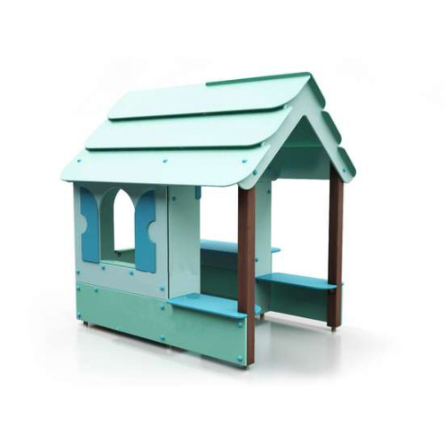 Детский игровой домик P-48 со скамейками и столиками